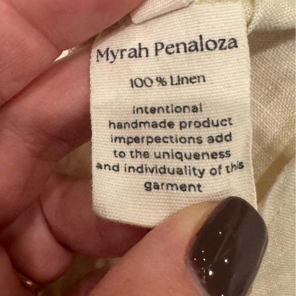 Myrah Penaloza Yin Yang 100% Linen Suka Button Down Top Size XL Like New. - Picture 9 of 12